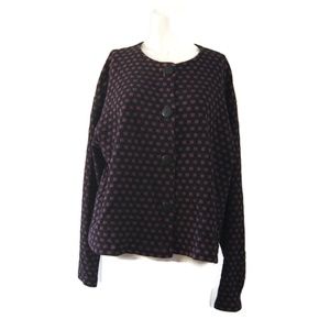 Vintage LADIES BEPPA Cotton JACKET BLAZER WEARABLE ART GEOMETRIC Small Oversized